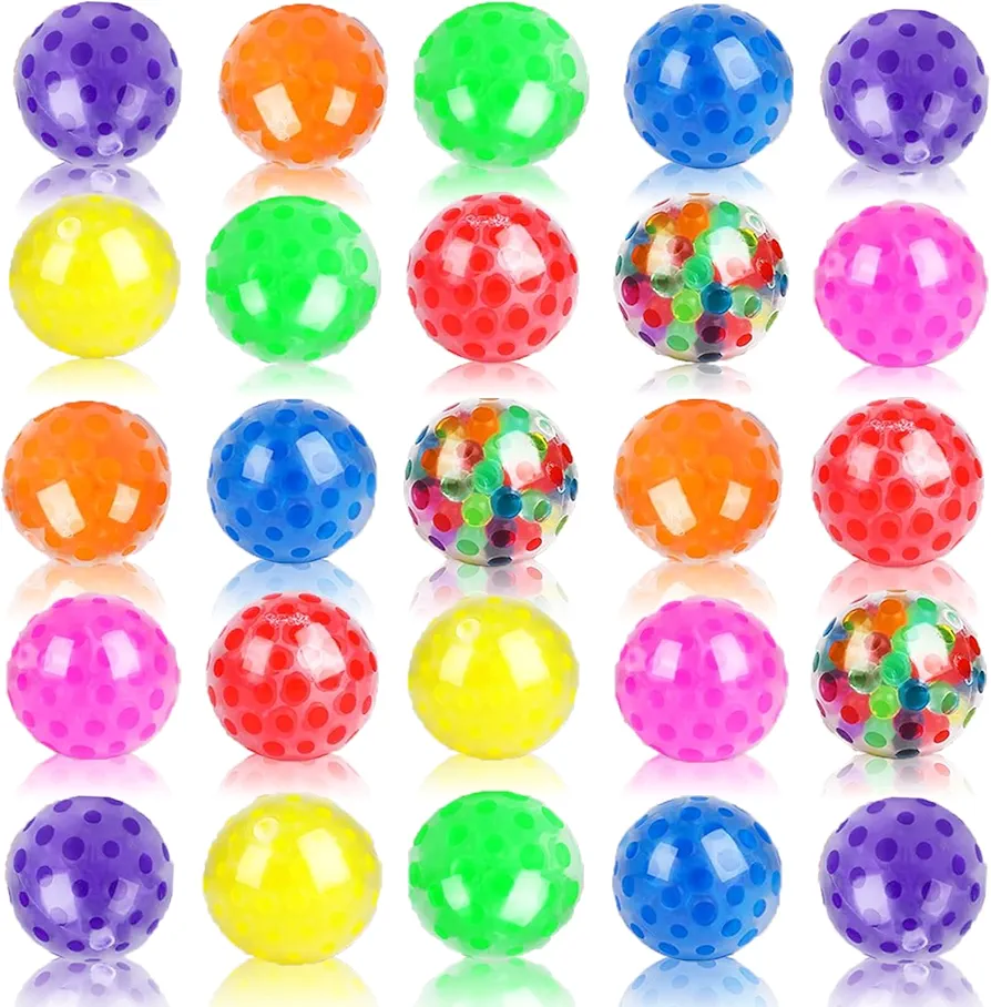 22 Pcs Stress Balls Fidget Toys Set, Mini Squishy Ball for Kids Adults Party Favors, Classroom Prizes, Pinata Goodie Bag Stuffers, Treasure Box Bulk Toys, Birthday Return Gifts