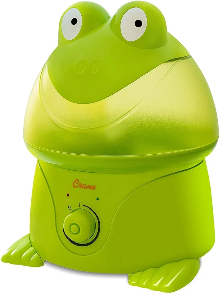 Crane Adorables Ultrasonic Humidifiers for Bedroom and Baby Nursery, 1 Gallon Cool Mist Air Humidifier for Large Room or Kid's Room, Humidifier Filters Optional, Frog