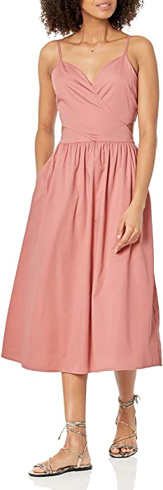 The Drop Women's Makenna Strappy Cross Front Smocked Back Midi Dress