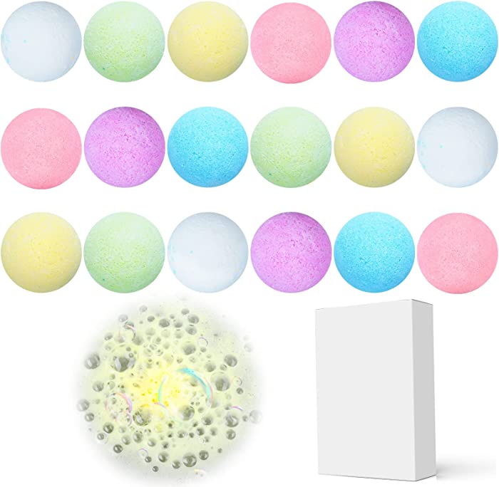 24 Pieces Bath Bombs Present Set Natural Handmade Bubble Bath Spa, Essential Oils Colorful Fizzy Bubble, Birthday Present for Women, Mother Kids Girls or Boys, Christmas