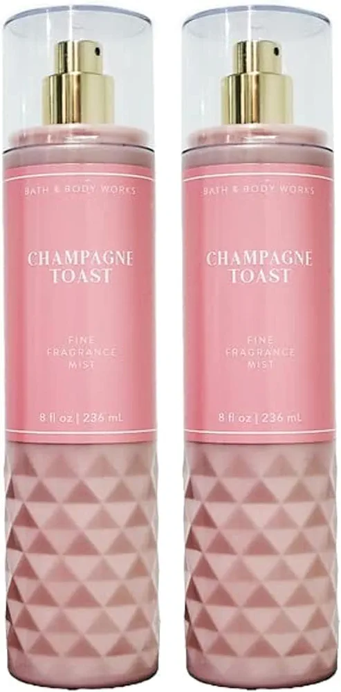 Bath and Body Works CHAMPAGNE TOAST Fine Fragrance Mist - NEW LOOKS 2022 - PACK OF 2 (FULL SIZE MIST 8FL OZ / 236 ML)