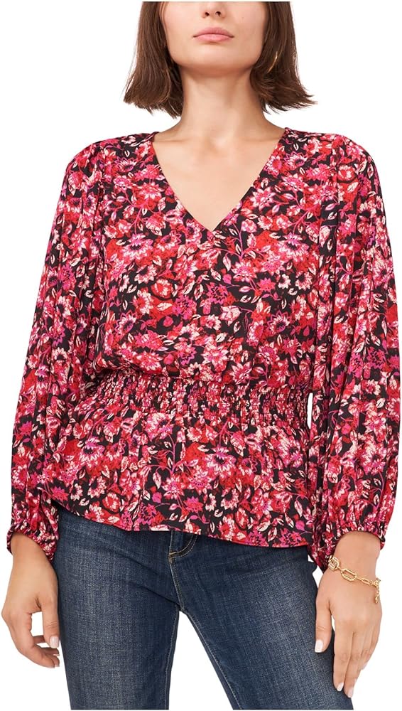 Vince Camuto Women's Printed Peplum Blouse