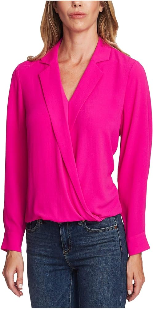 Vince Camuto Women's Notch Collar Faux Wrap Blouse