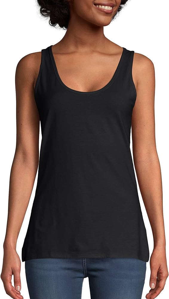 Hanes Womens Scoopneck Cotton Jersey Tank, Classic Cotton Tank Top, Lightweight Cotton Tank For Women