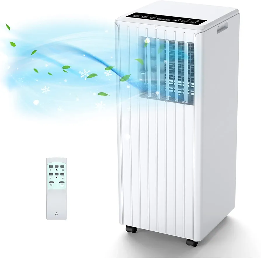 8,000BTU Portable Air Conditioner for Room, Coolings Up To 350 Sq.Ft, Portable AC Unit with Remote Control, 24-Hour Timer, Sleep Mode, Ultra Silent AC Unit for Bedroom, Living Room, Office etc