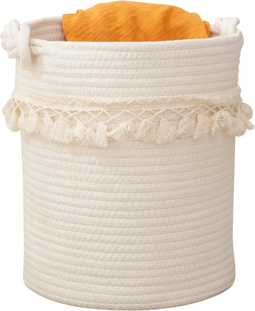 Tassel storage basket, laundry hamper basket for blankets blanket basket blanket basket living room large basket Toy storage basket room decor boho decor