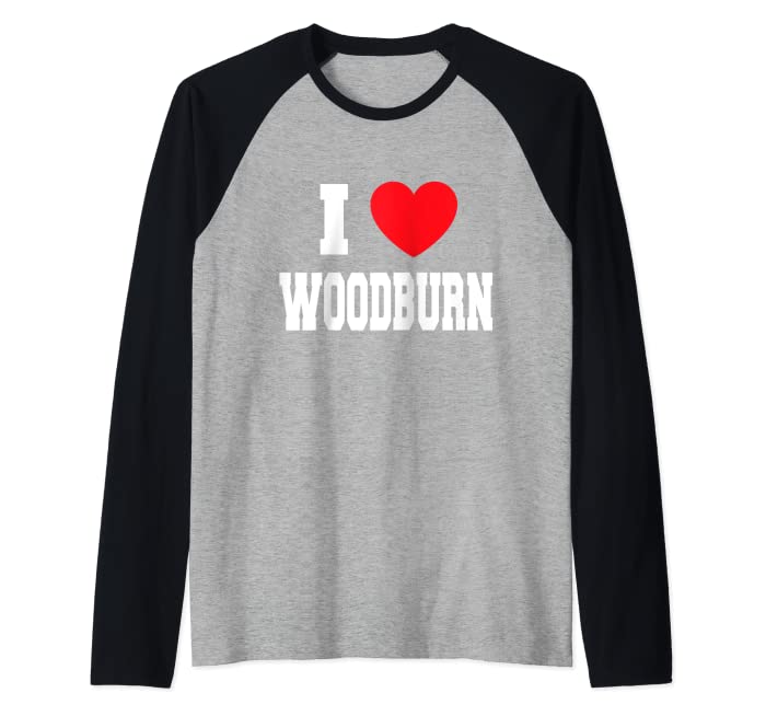 I Love Woodburn Raglan Baseball Tee