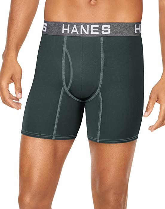 Hanes Ultimate Men's Comfort Flex Fit Ultra Soft Cotton Modal Blend Boxer Brief 4-Pack