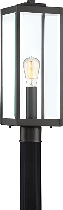 Quoizel WVR9007EK Westover Modern Industrial Outdoor Post Mount Lighting, 1-Light, 150 Watt, Earth Black (21"H x 7"W)