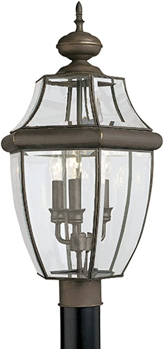 Sea Gull Lighting 8239-71 Lancaster Outdoor Post Lantern Outside Fixture, Three - Light, Antique Bronze