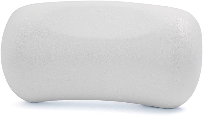 uxcell White Neck Back Support Headrest Comfort Bathtub Tub Bath Spa Pillow Cushion W/ 2 Suction Cups