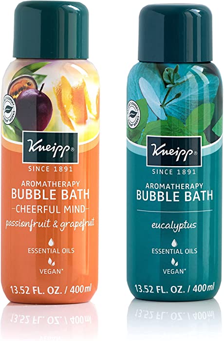 Kneipp Fave Aromatherapy Set: Cheerful Mind Passionfruit & Grapefruit Bubble Bath + Refreshing Eucalyptus Bubble Bath Duo