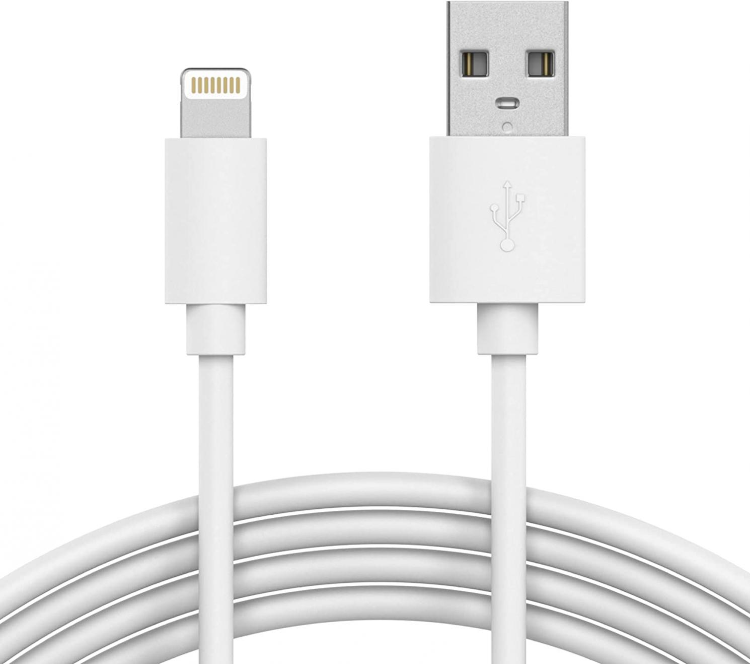 TALK WORKS Charger Lightning Cable Compatible w/iPhone 13/Pro/Pro Max, 14/Plus/Pro/Pro Max, 12, 11 Pro/Max/Mini, XR, XS/Max, X, 8, 7, 6, 5, SE, iPad, AirPods, Watch - 12' Cord - MFI Certified (White)