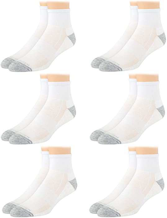 Van Heusen Men's Socks - Performance Cushioned Above Ankle Athletic Quarter Mini-Crew Socks (6 Pack)