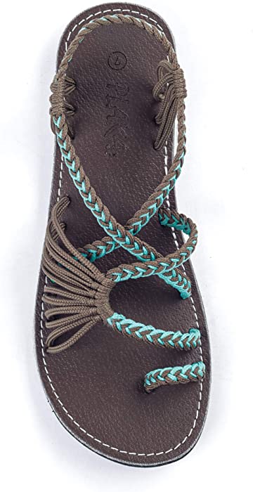 Plaka Flat Sandals for Women Palm Leaf