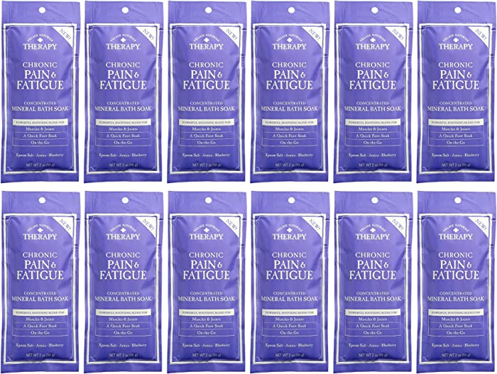 Village Naturals Therapy, Mineral Bath Soak, Chronic Pain & Fatigue Relief, 2 Oz, Pack of 12