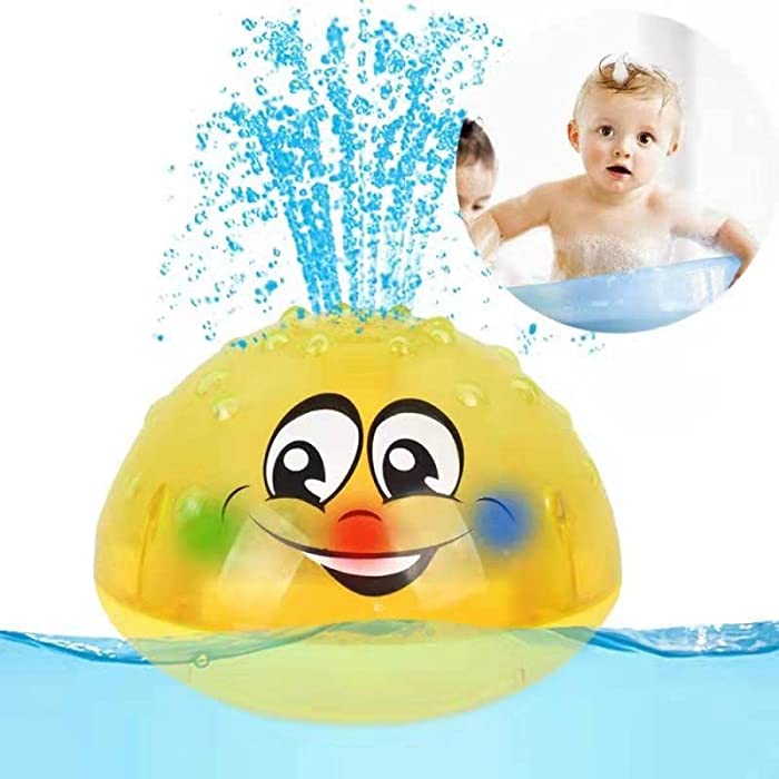 Bath Toys, Sprinkler Sprinkler Water Sprinkler Toys LED Light Floating Toys Auto Sensing Sprinkler Space UFO Car Toys for Infants, Infants, Kids, Bathtub, Pool Toys