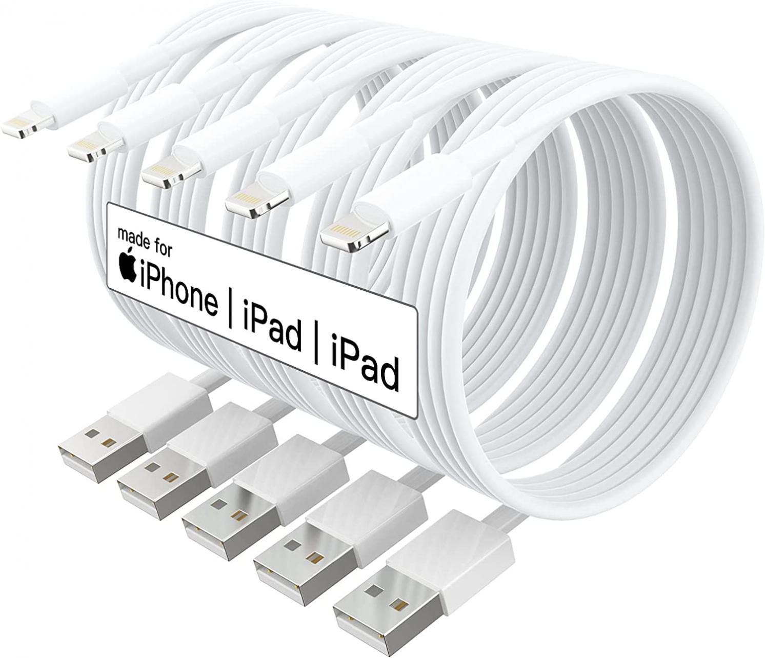 5 Pack (Apple MFi Certified) iPhone Charger 10 ft,Long Lightning Cable 10 Foot,High Fast 10 Feet Apple Charging Cables Cord Connector for iPhone 12 Mini 12 Pro Max 11 Pro MAX XS Xr X 6 AirPods