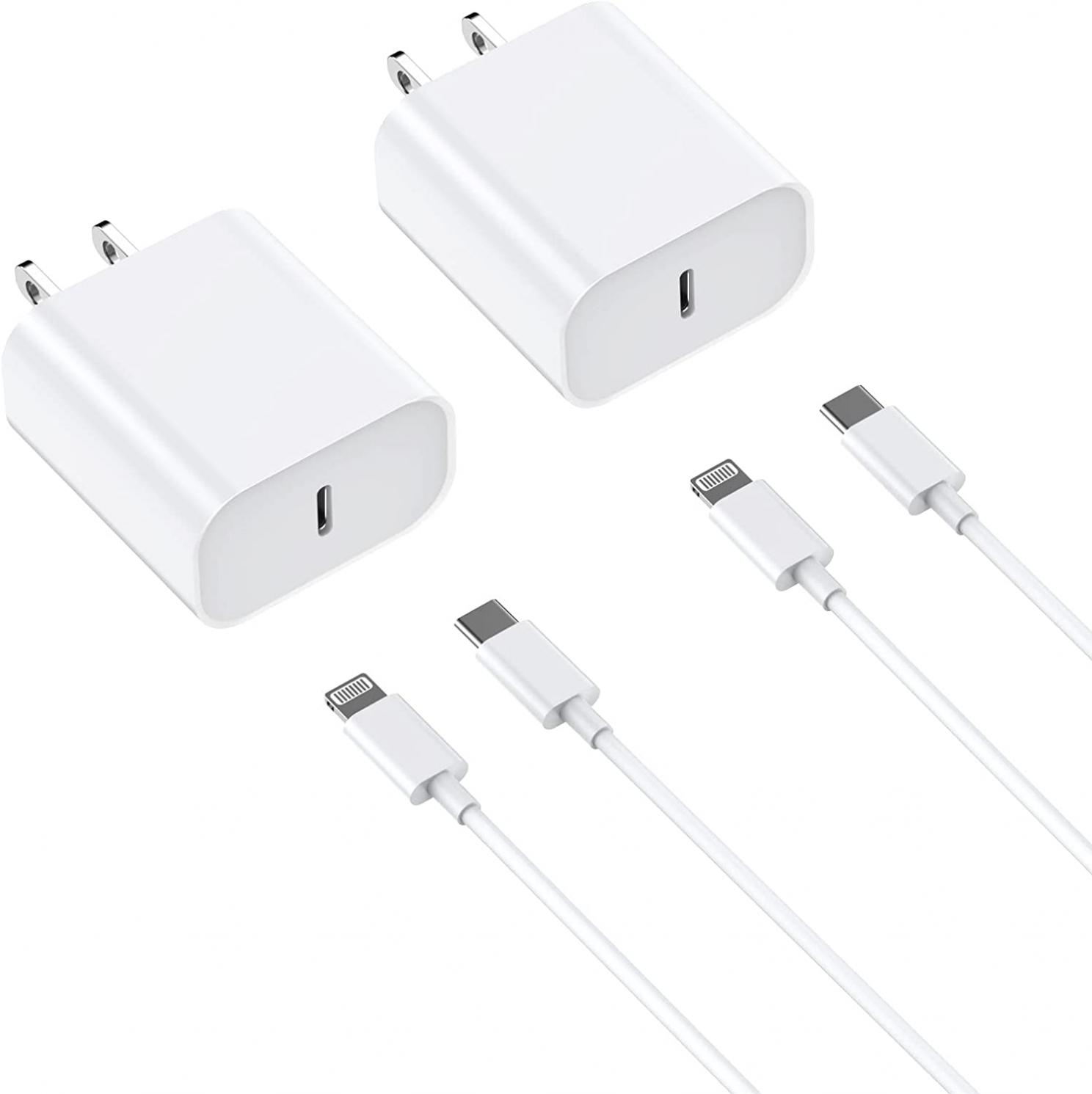 iPhone 12 13 14 Fast Charger, [Apple MFi Certified] 20W Type C Fast Charging Block Apple Rapid Speed Wall Charger with 10FT Long USB C to Lightning Data Sync Cord for iPhone14 13 12 11 Xs Xr X 8-2Pack