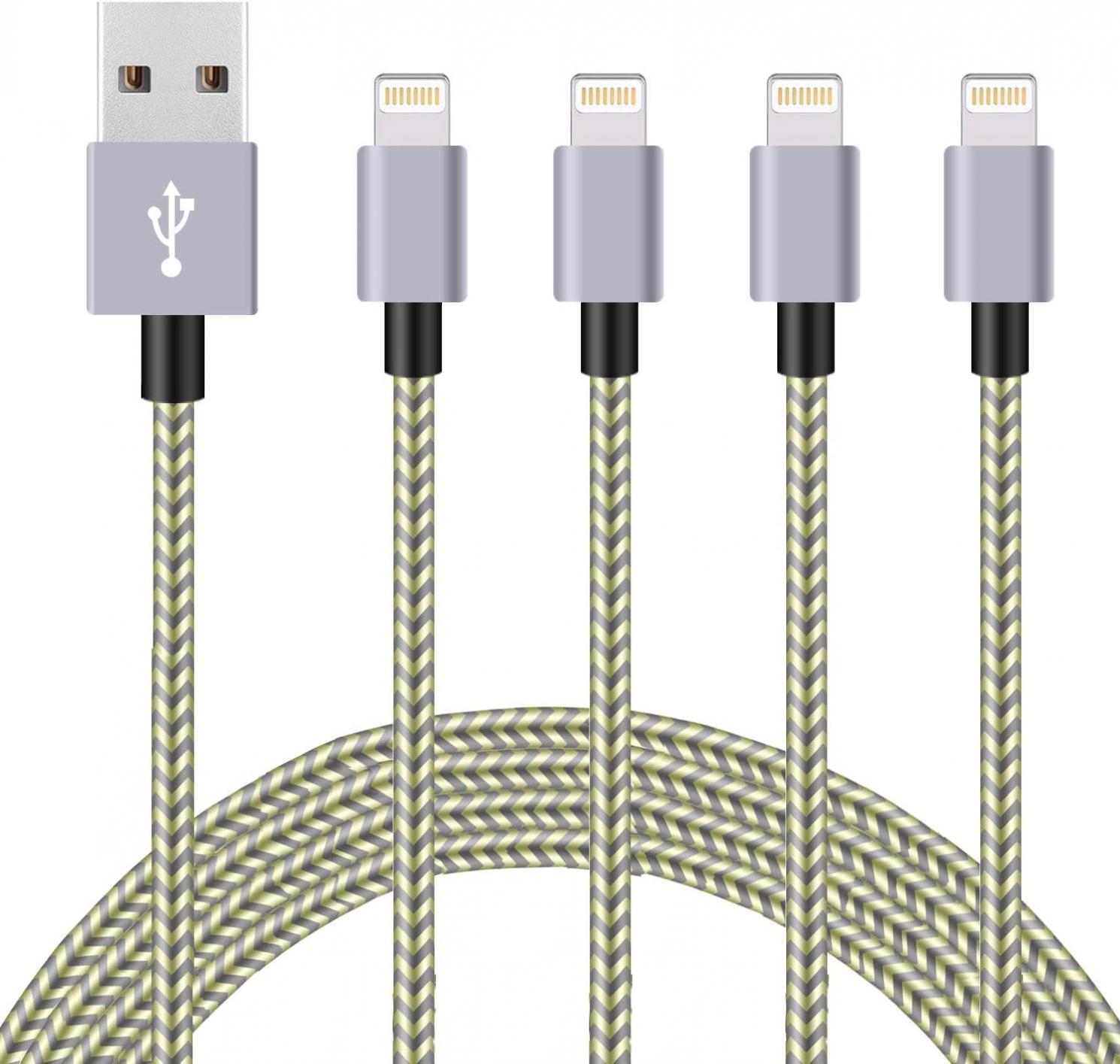 iPhone Charger, 4Packs(3ft 6ft 6ft 10ft) Charging Cable MFi Certified USB Lightning Cable Nylon Braided Fast Charging Cord Compatible for iPhone13/12/11/X/Max/8/7/6/6S/5/5S/SE/Plus/iPad