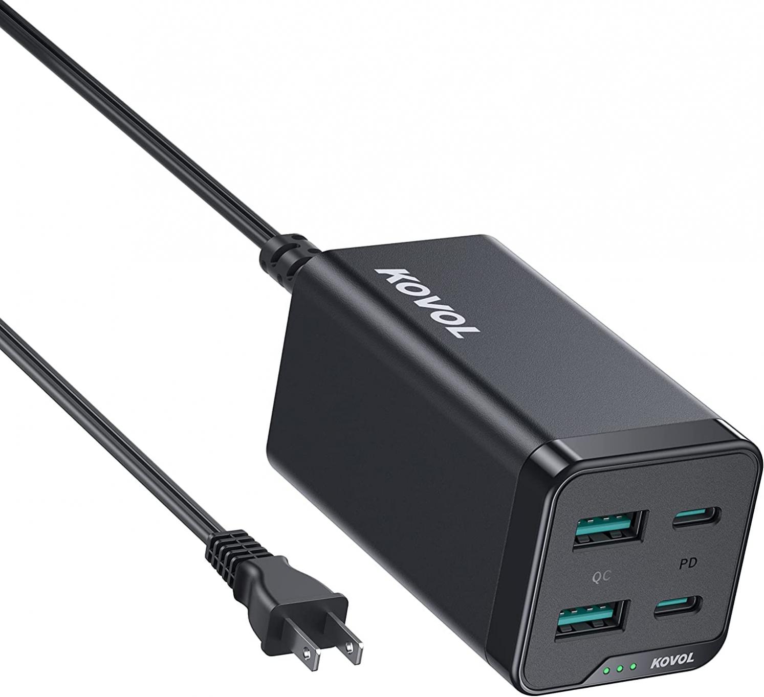 [2022 Updated] USB C Charger 120W, KOVOL GaN III PPS 45W Super Fast Charging, PD 100W Power Adapter, Multiport Charger Station for MacBook, Laptop, iPad, iPhone, Galaxy and More