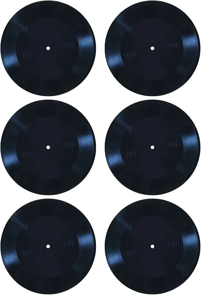 MINI ZOZI 12 inch Black Blank Vinyl Records Fake 6 PCS in 1 Pack for Indie Aesthetic Room Decor or Home Decor on Wall for Bedroom or Living Room Discos Music Studio Hip Hop Decorative…