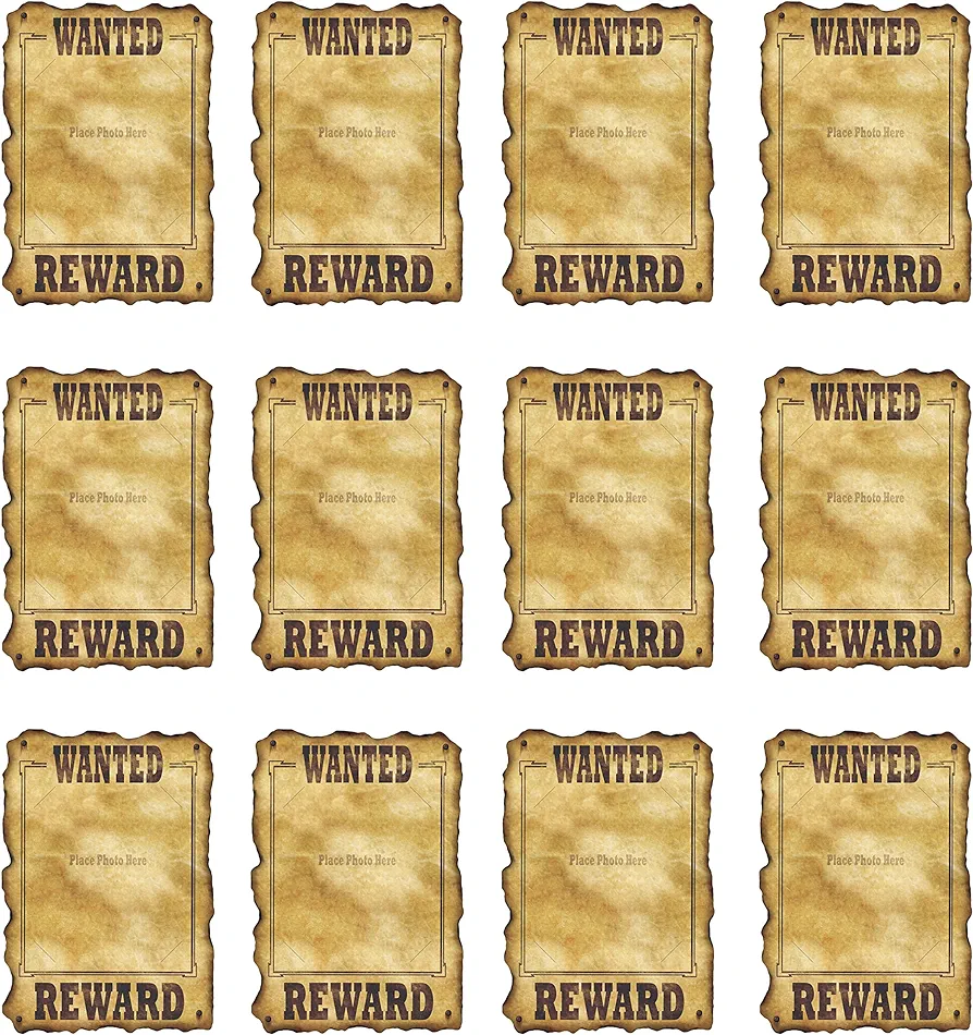 Beistle Western Wanted Sign Pack of 12