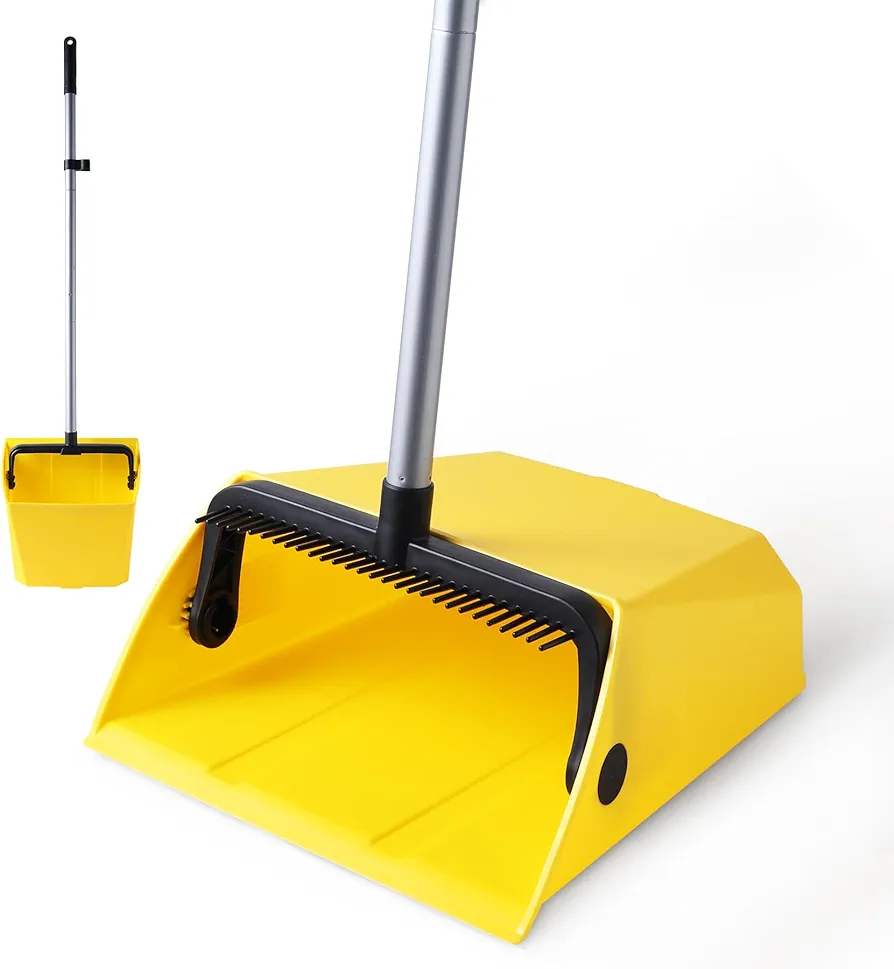 Yocada Commercial Dustpan with Comb Outdoor Indoor Perfect for Courtyard Garage Lobby Mall Market Floor Home Kitchen Room Office Pet Hair Rubbish