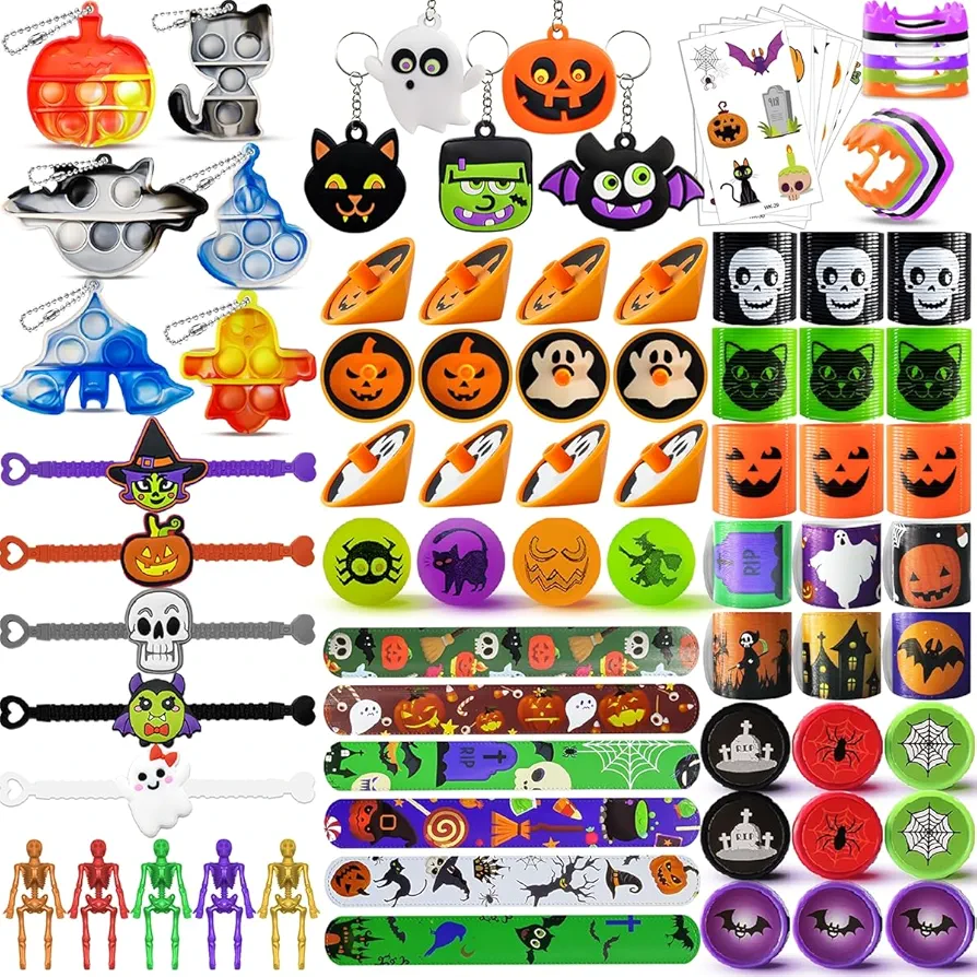 94Pcs Halloween Party Favors, Treat Goodies Bag Fillers for Kids Gifts, Halloween Stuff, Prizes for Classroom Bulk, Toys Stuffers for Halloween Bags