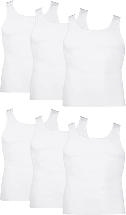 Hanes Men's 6-Pack Tagless Cotton Tank Undershirt