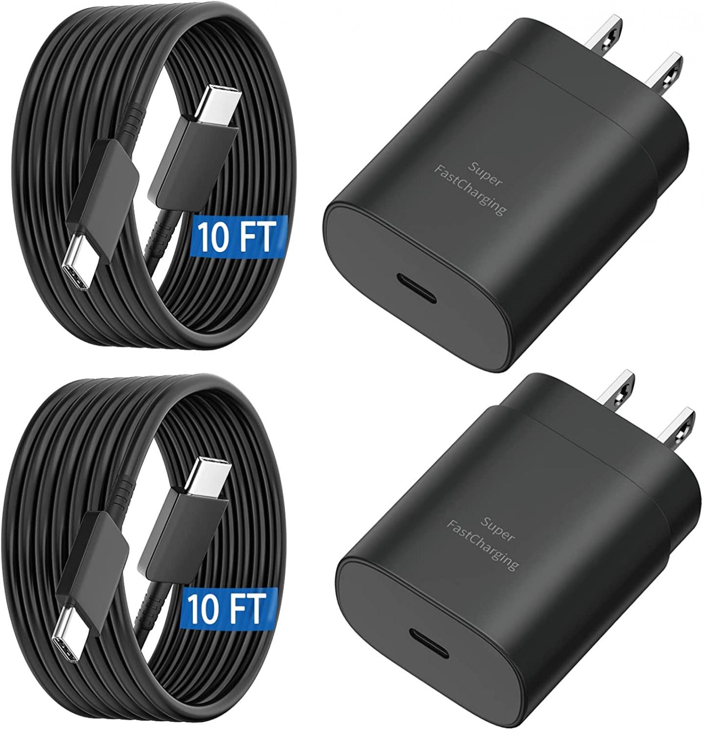 Super Fast Charger Type C,25W USB C Wall Charger with 10FT Android C Charger Cable Fast Charging for Samsung Galaxy S22/S22 Ultra/S22+/S21/S21 Ultra/S21 Plus/S20/S20 Ultra/Note 20/Note 20 Ultra/Note10