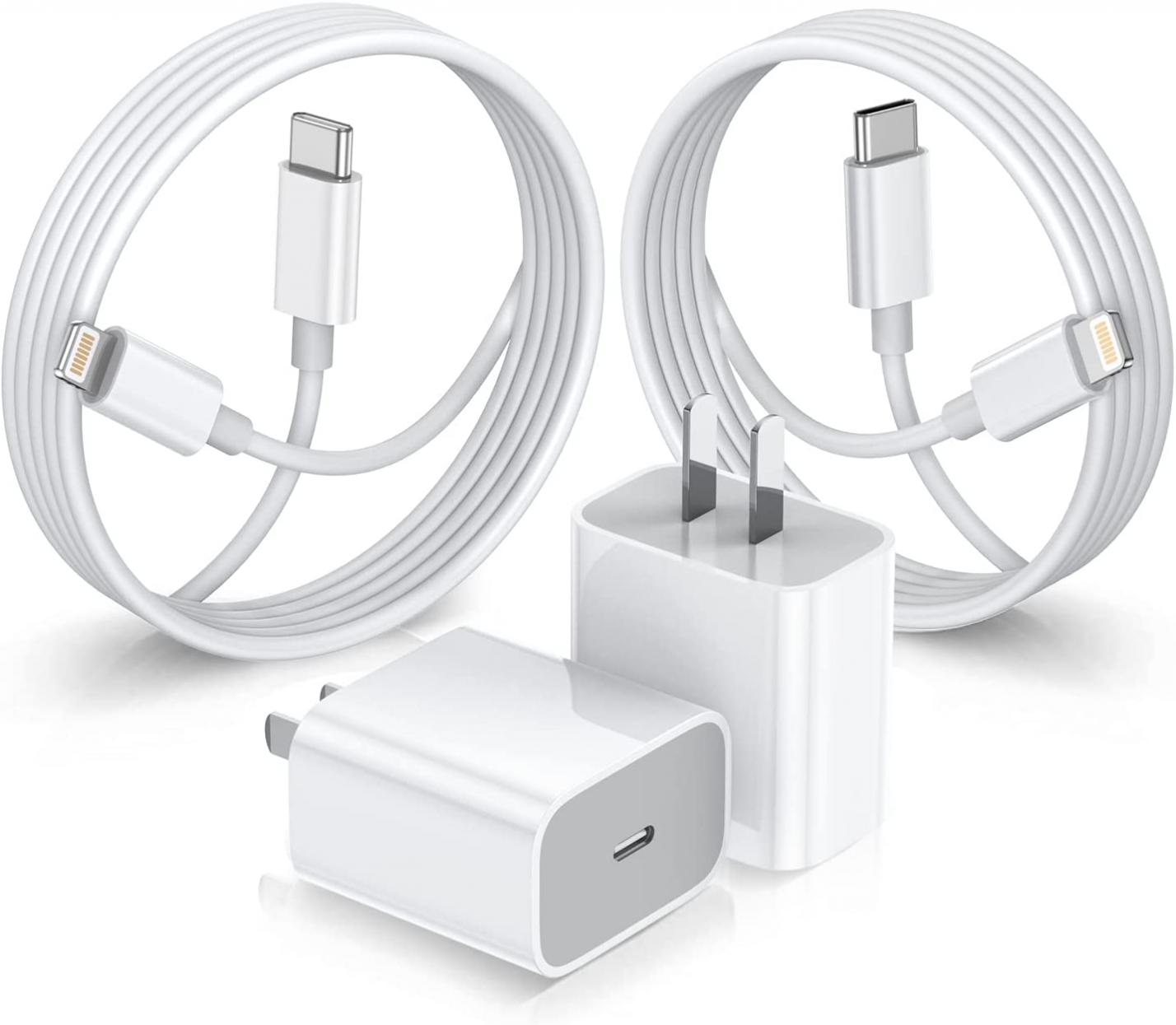 iPhone Charger for iPhone 14 13 12 11 Pro Max Mini X XS Max XR 8 Plus, iPad Pro Air Mini, 6.6FT USB C to Lightning Cable, 20W USB C Charging Plug Block Apple MFi Certified, Fast Power Adapter, 2 Pack