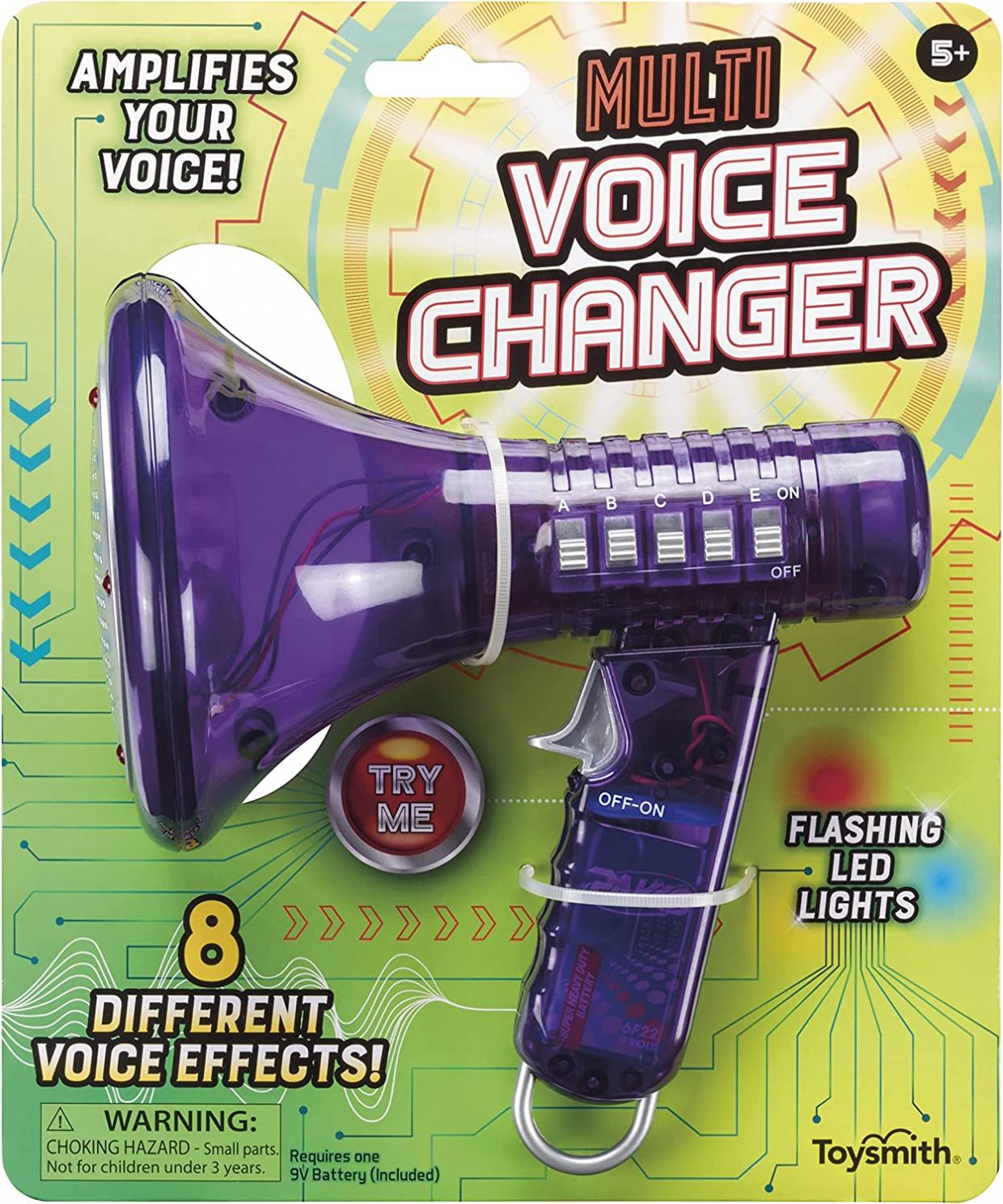 Toysmith Tech Gear Multi Voice Changer, Amplifies Voice With 8 Different Voice Effects, For Boys & Girls Ages 5+, Colors vary