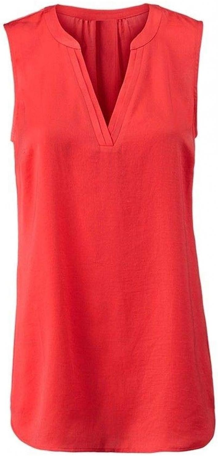 cabi Rose Hibiscus Red Sleeveless Silky Tank