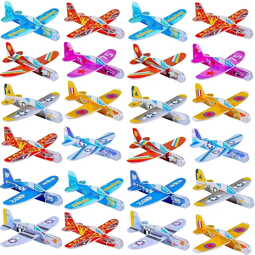 54 Pcs Foam Gliders Planes Party Favors for Kids, Paper Airplanes Toys, Pinata Filler Goodie Bag Stuffers, Treasure Box Toys, Classroom Prizes, Prize Box Toys for Kids Classroom