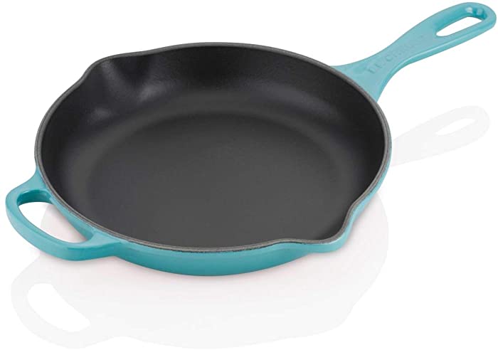 Le Creuset Enameled Cast Iron Signature Iron Handle Skillet, 9" (1-3/8 qt.), Caribbean