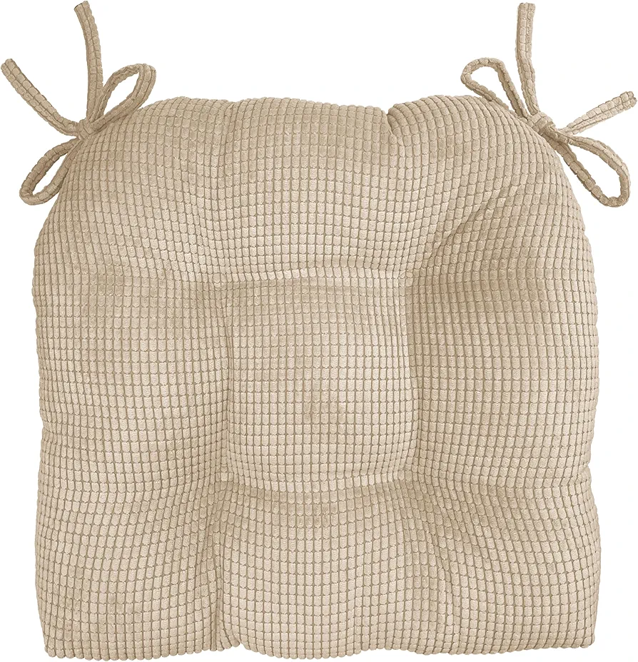 Achim Home Furnishings Jackson Chair Pad 16x15x3 Inch 2-Pack - Tan