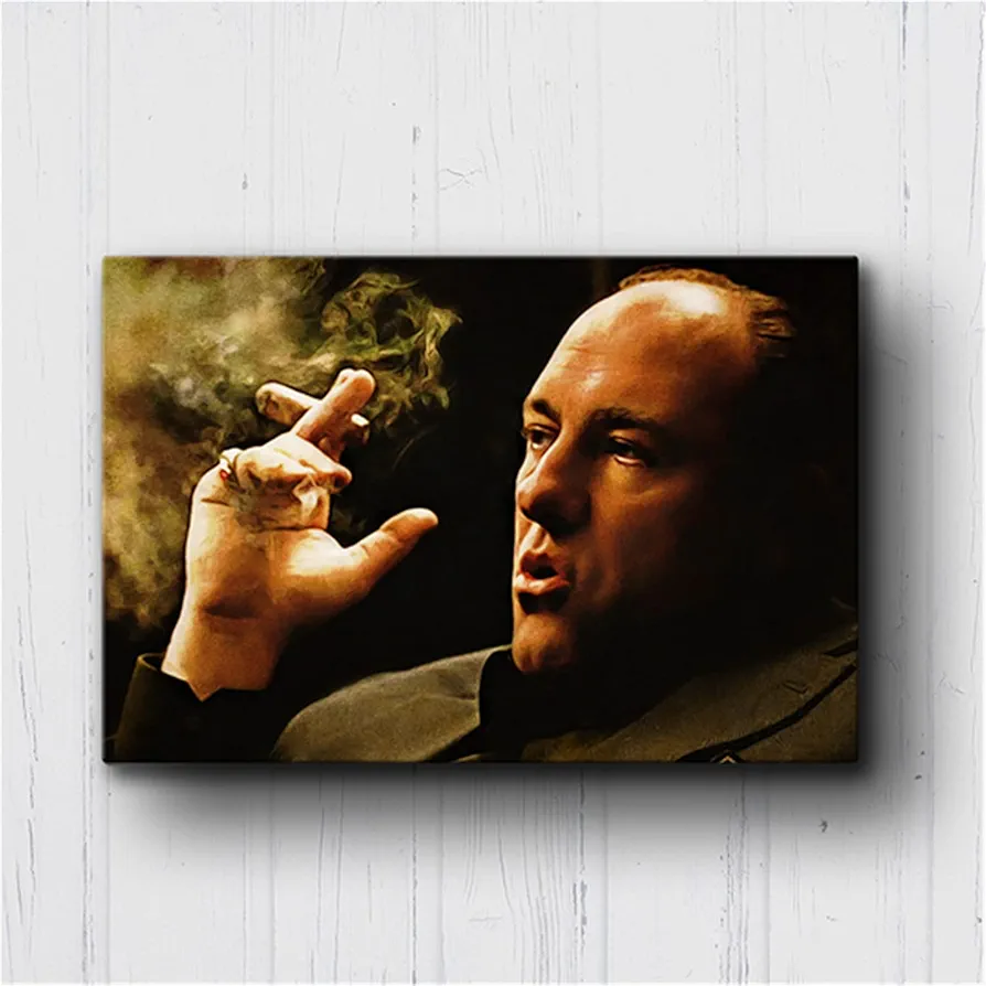 NATVVA Cigar Smoking Wall Art Poster Canvas Prints Painting Picture Artwork Home Decor for Living Room Bathroom 60X80cm No Frame