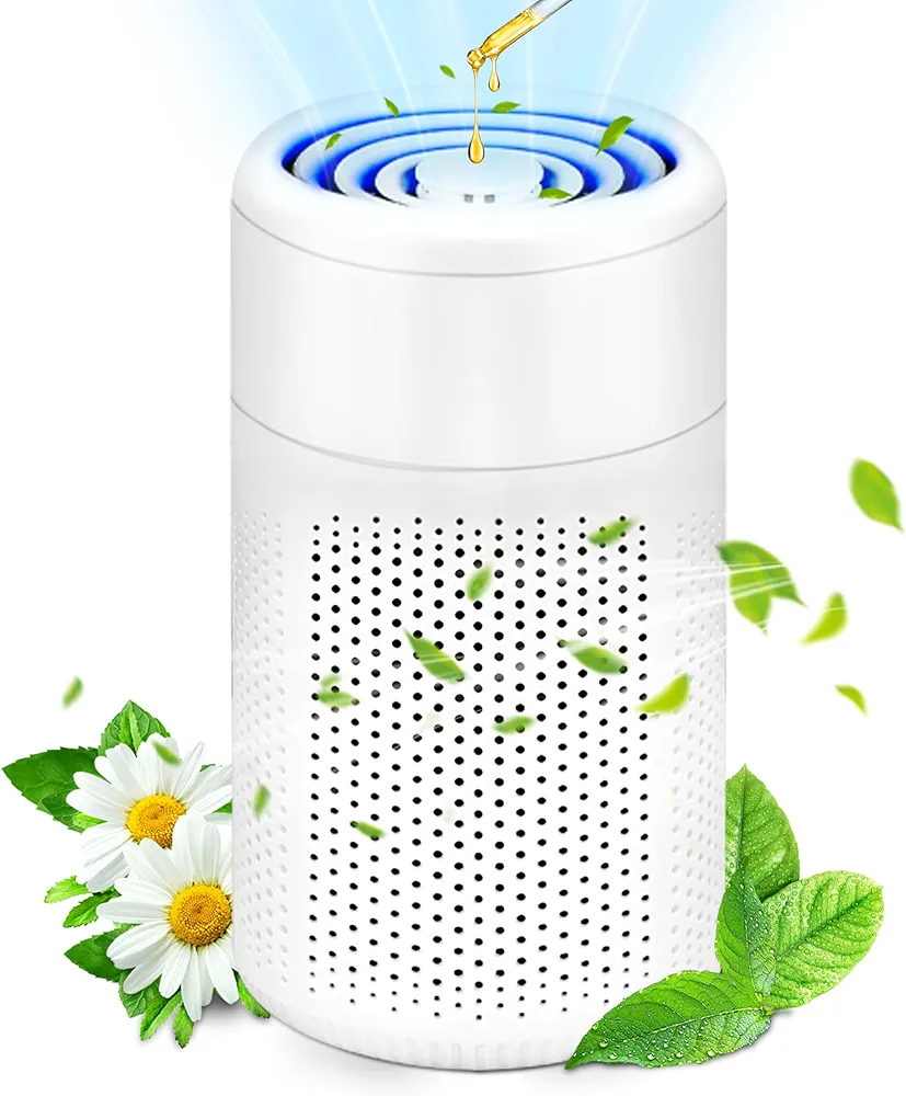 Purifiers for Home,Air Purifier Suitable for Car, Bedroom, Office, Desktop Pet Room,Aromatherapy diffusion purifier,Portable Mute,Equipped with True High-Efficiency Air Filter