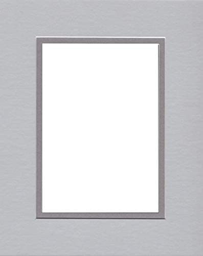 16x20 Double Acid Free White Core Picture Mats Cut for 11x14 Pictures in Nantucket Grey and Ocean Grey