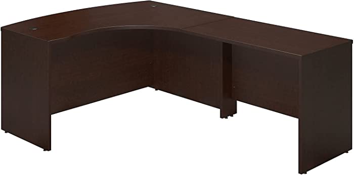 Bush Business Furniture Series C Elite 60W x 43D Right Hand Bowfront Desk Shell with 42W Return in Mocha Cherry