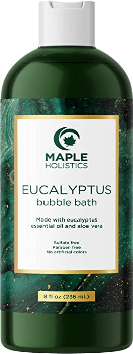 Premium Eucalyptus Bubble Bath Soap - Sulfate Free Adult Bubble Bath for Women and Men with Relaxing Essential Oils with Vitamin E - Foaming Bath Oil for Dry Skin Featuring Aromatherapy Oils