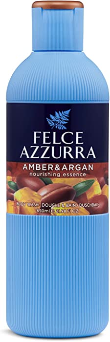 Paglieri: "Ambra e Argan" Bath & Shower with Amber Scent, "Felce Azzurra" Line - 21.98 Fluid Ounces (650ml) [ Italian Import ]