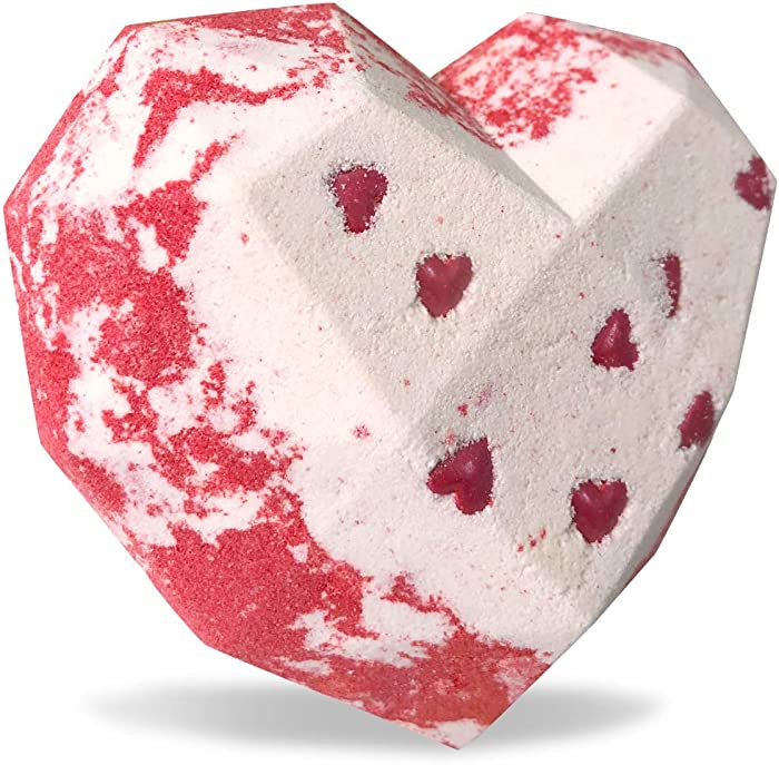 Crystal Heart Bath Bomb by Zolly, Scented Bath Fizzies, Ringless Bath Bomb, Bath and Body, Bath Art