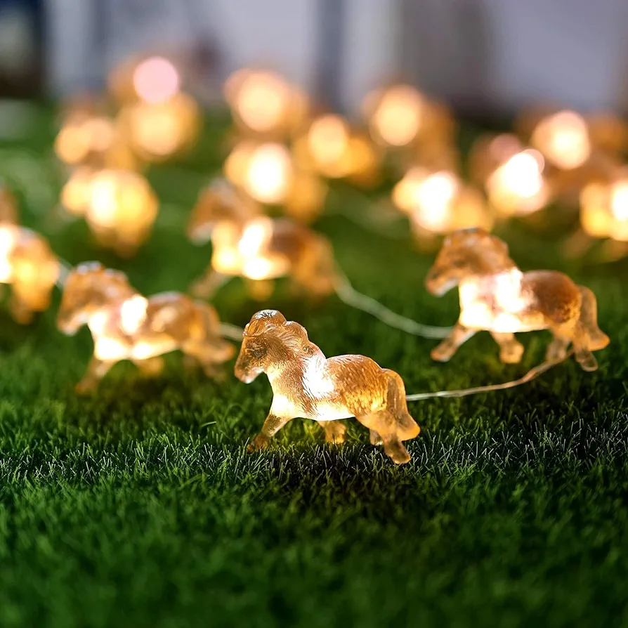 Horse Fairy String Lights Pony Cute Decorative Lights 20 LEDs Night Light 8.5ft USB or Battery Powered with Remote for Bedroom Farmhouse Barn Holiday Thanksgiving Decoration