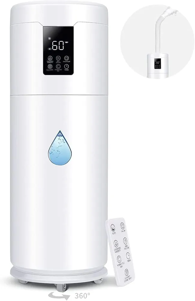 Humidifiers for Large Room Home Bedroom 2000 sq.ft. 17L/4.5Gal Large Humidifier with Extension Tube & 4 Speed Mist,Top Fill Wholehouse Humidifier with 360°Nozzle for Plant Office Commercial Greenhouse