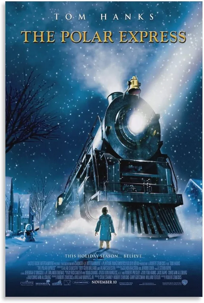 The Polar Express Movie Poster Canvas Wall Art Prints for Wall Decor Room Decor Bedroom Decor Gifts 24x36inch(60x90cm) Unframe-style