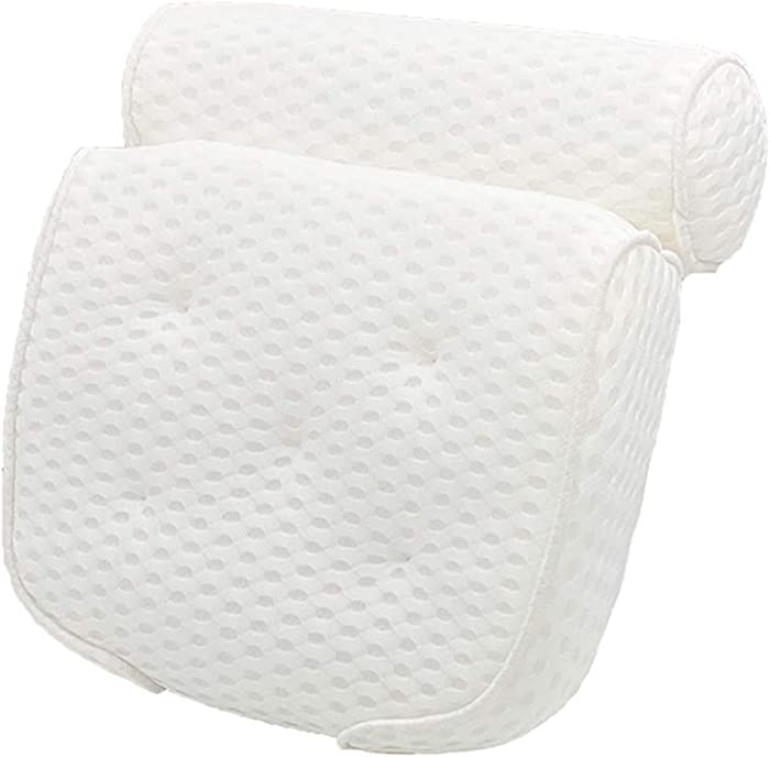 hyhy 4D Air Mesh Bath Pillow,Bathtub Pillow with Neck Shoulder Back Support,6 Strong Suction Cups,Fits All Bathtub, Hot Tub and Home Spa