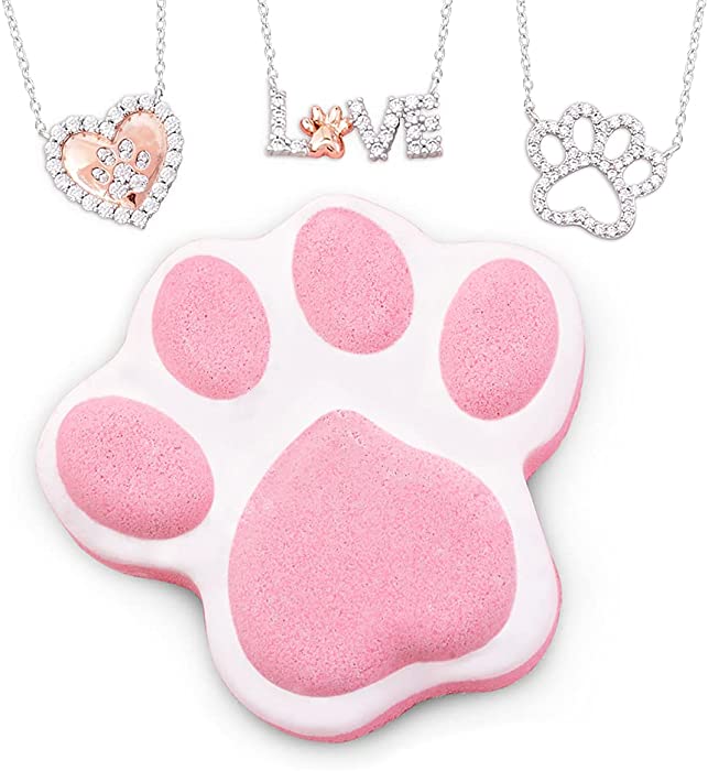 Charmed Aroma, Paw Jewelry Bath Bomb with Surprise Necklace Inside