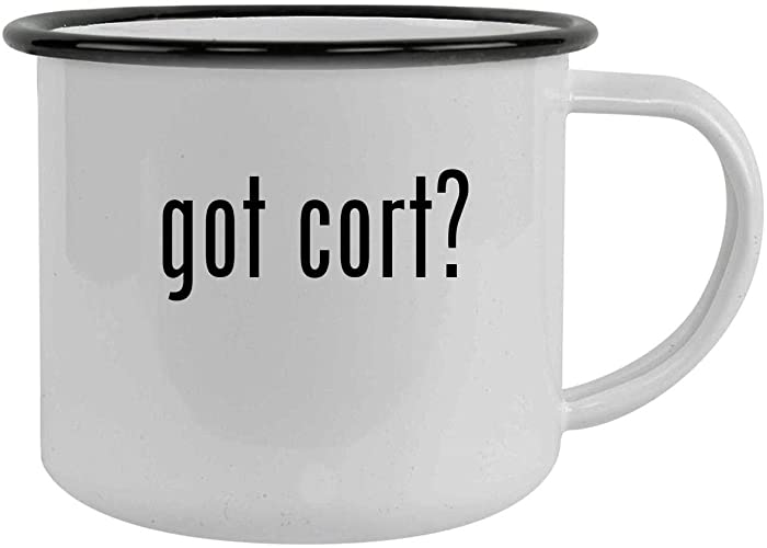 got cort? - 12oz Camping Mug Stainless Steel, Black